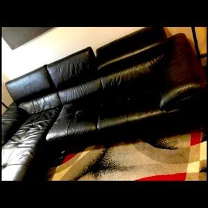 Leather Sectional reclinable pillows